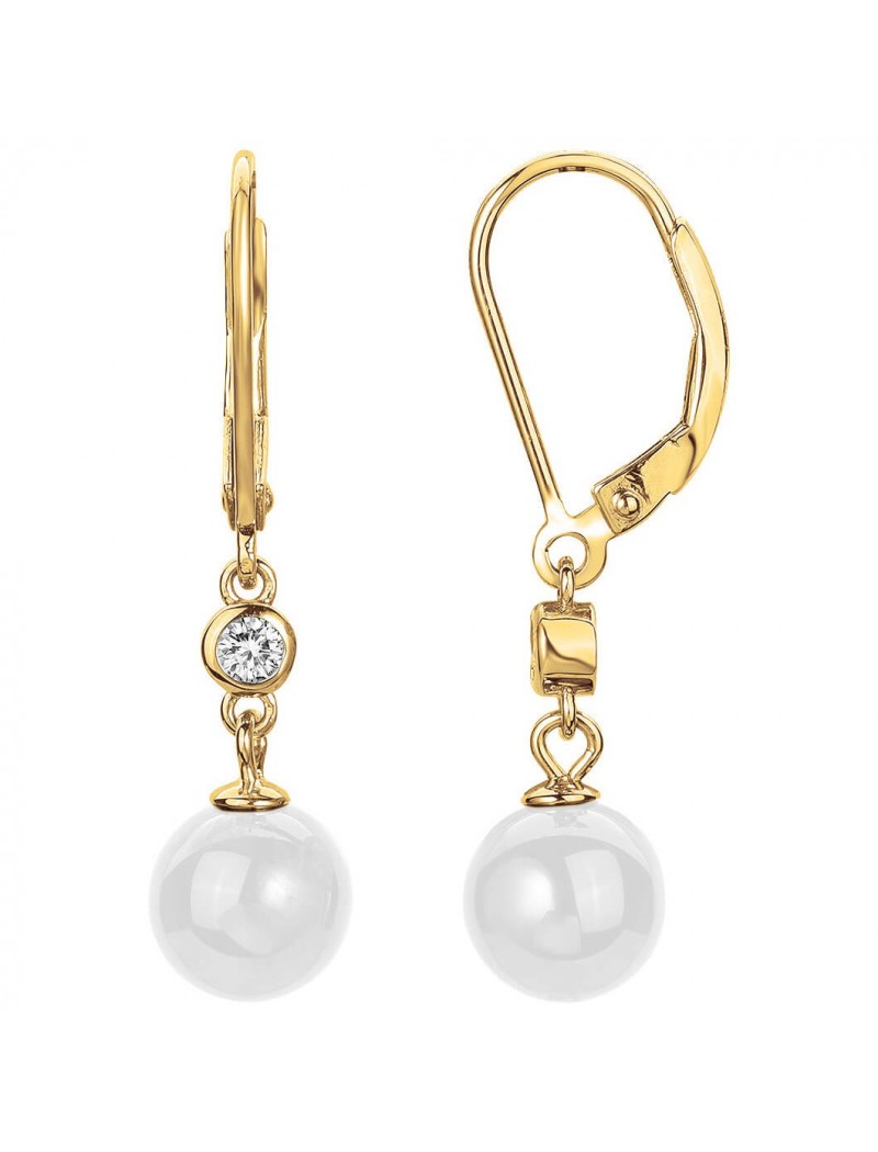 BOUCLES D'OREILLES PLAQUE- CERAMQIUE BLANCHE - ZIRCONIA