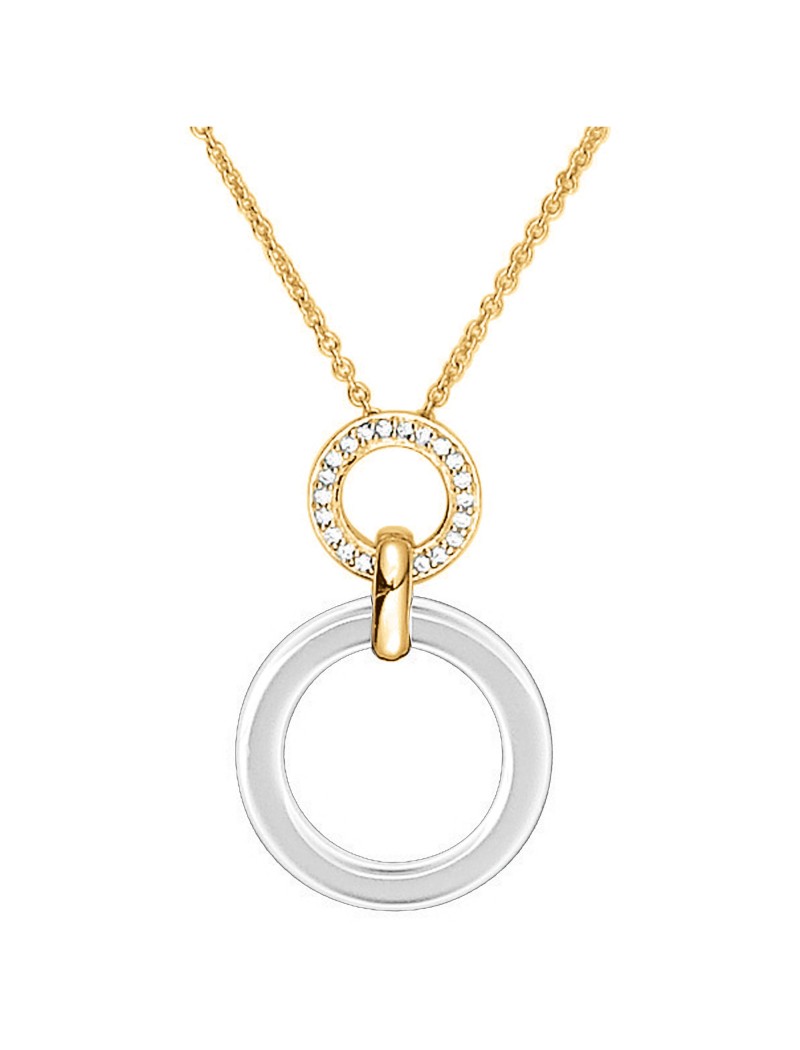 COLLIER PLAQUE - CERAMQIUE BLANCHE - ZIRCONIA
