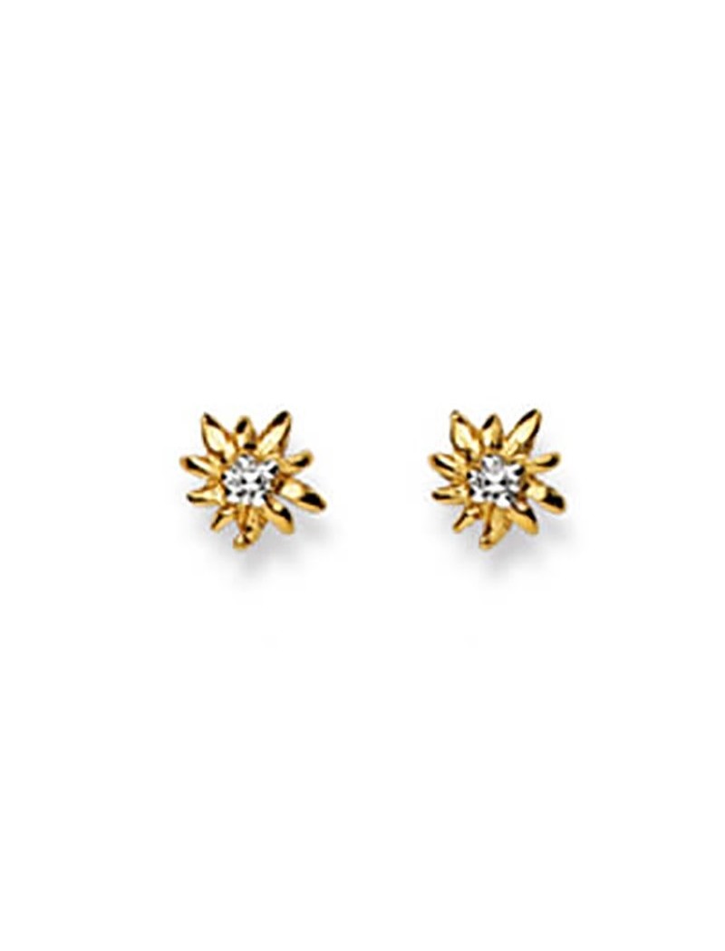 Clous d'oreilles Edelweiss Or 18 carats