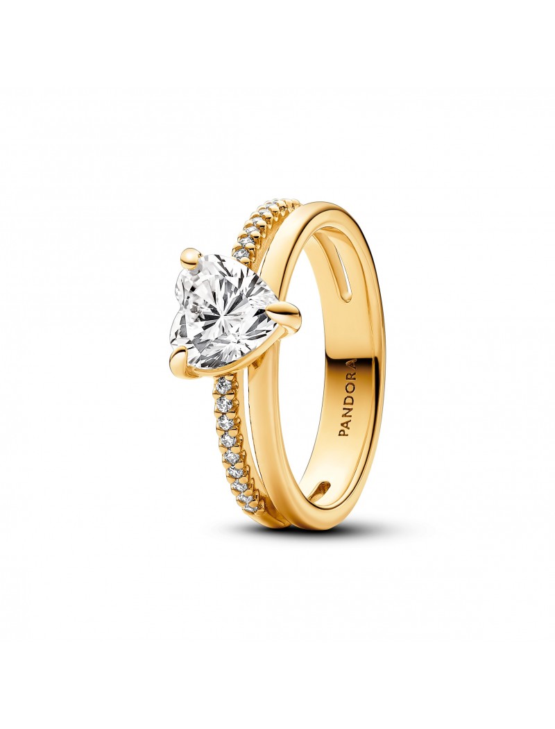 Mélange de métaux unique plaqué or Zircone Cubique Transparent