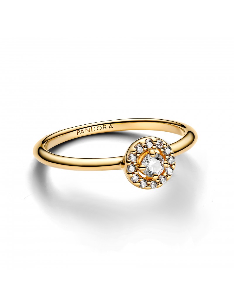 Bague plaquée or avec zircons cubiques transparents