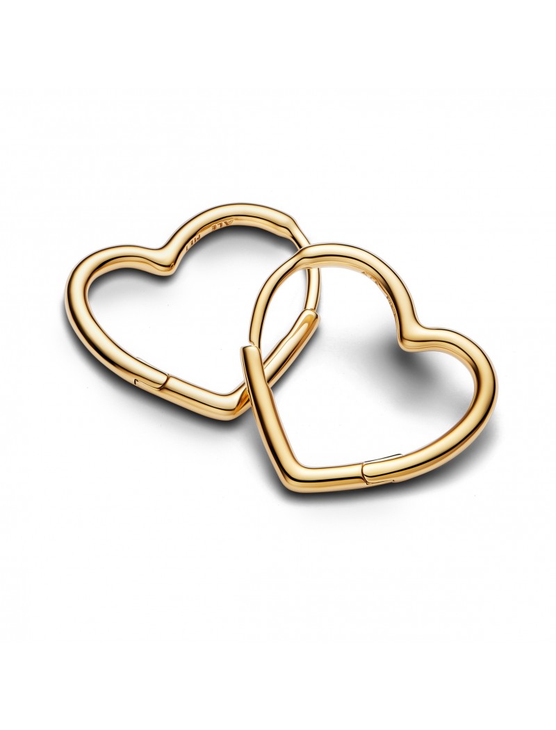Boucles d'oreilles créoles asymétriques en forme de cœur