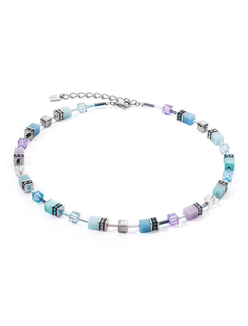 Collier lilas aqua