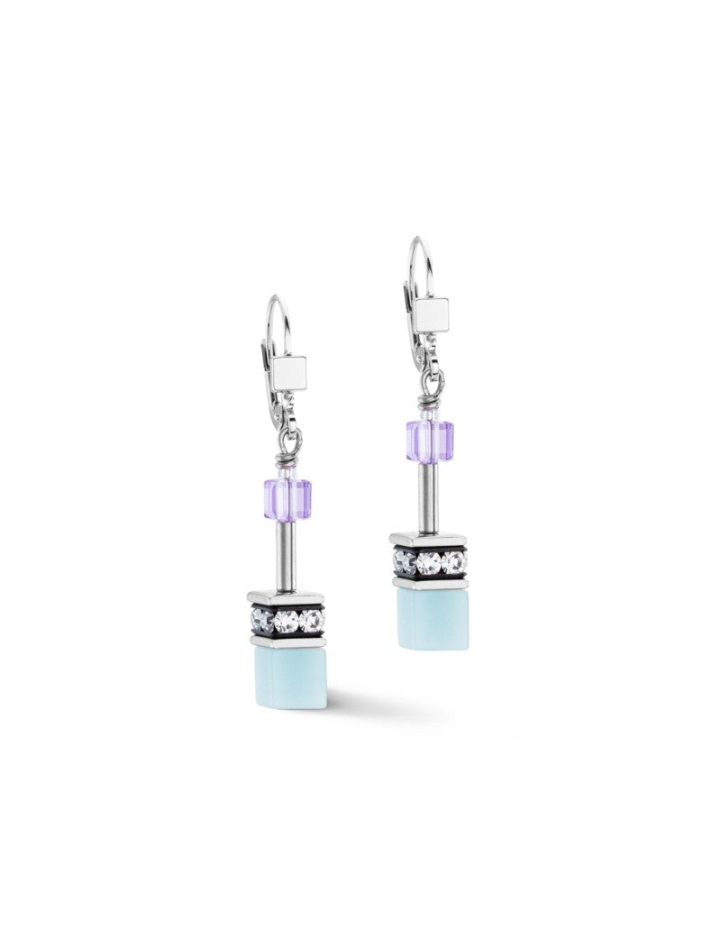 Boucles d'oreilles lilas aqua