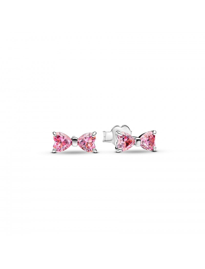 Boucles d'oreilles papillon en argent sterling avec zircons cubiques roses fantaisie