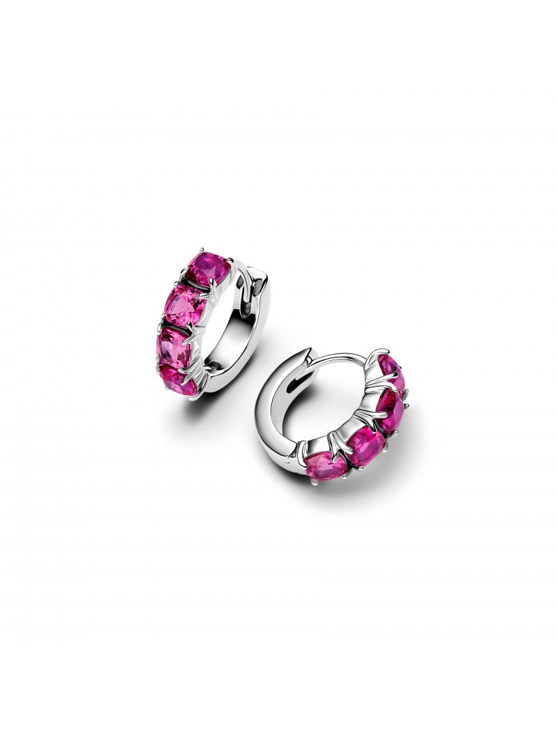 Boucles d'oreilles créoles roses