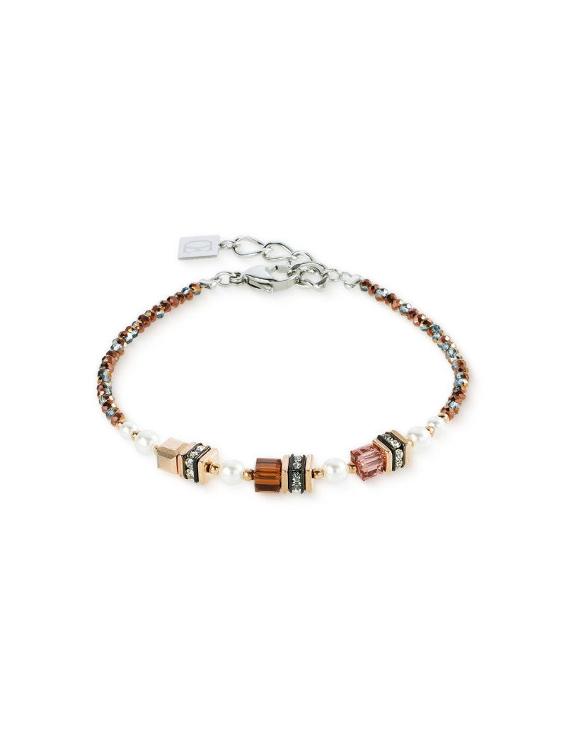 Bracelet Cristal Swarowski marron / nacre / dor