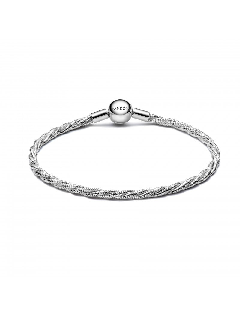 Chaîne serpent torsadée à fermoir Pandora rond