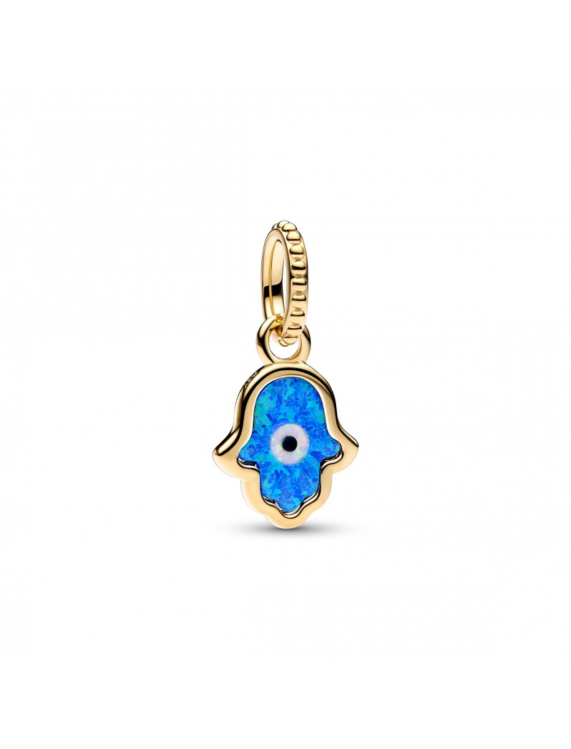 Charm pendentif main de Hamsa bleu opalescent
