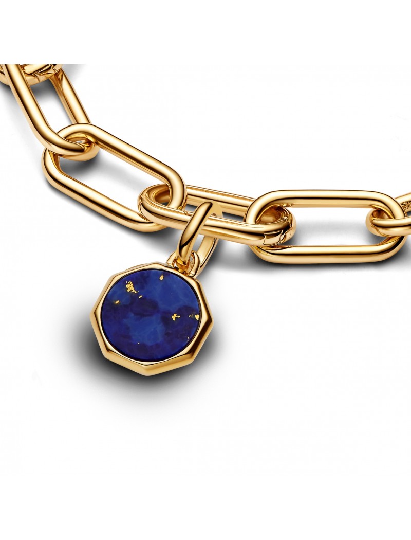 Breloque mini médaillon bleu à graver