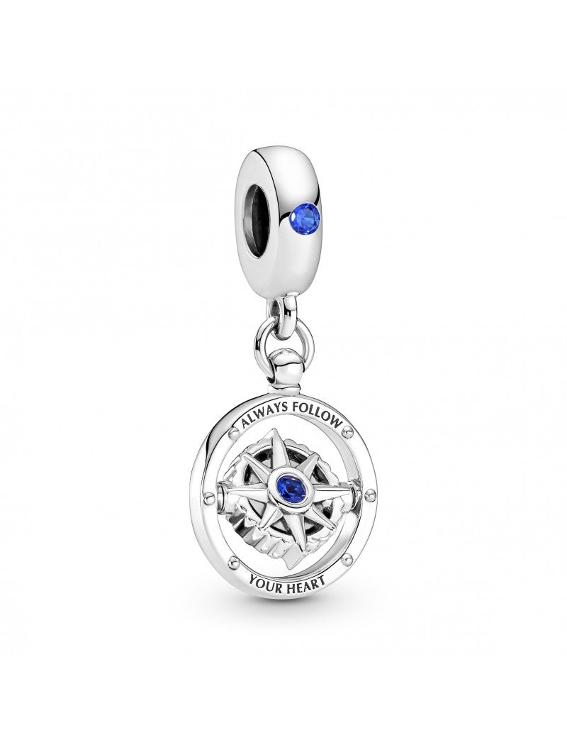 Charm pendentif boussole tournante