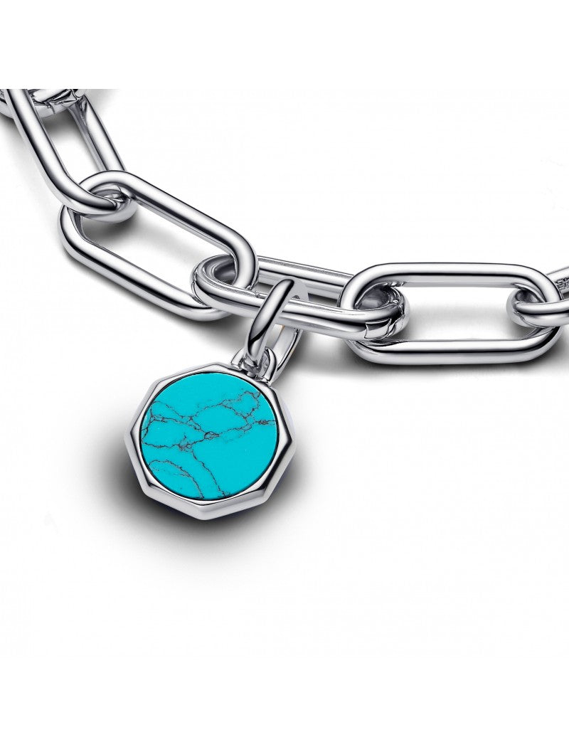 Charm Mini Médaillon Gravable Bleu Turquoise