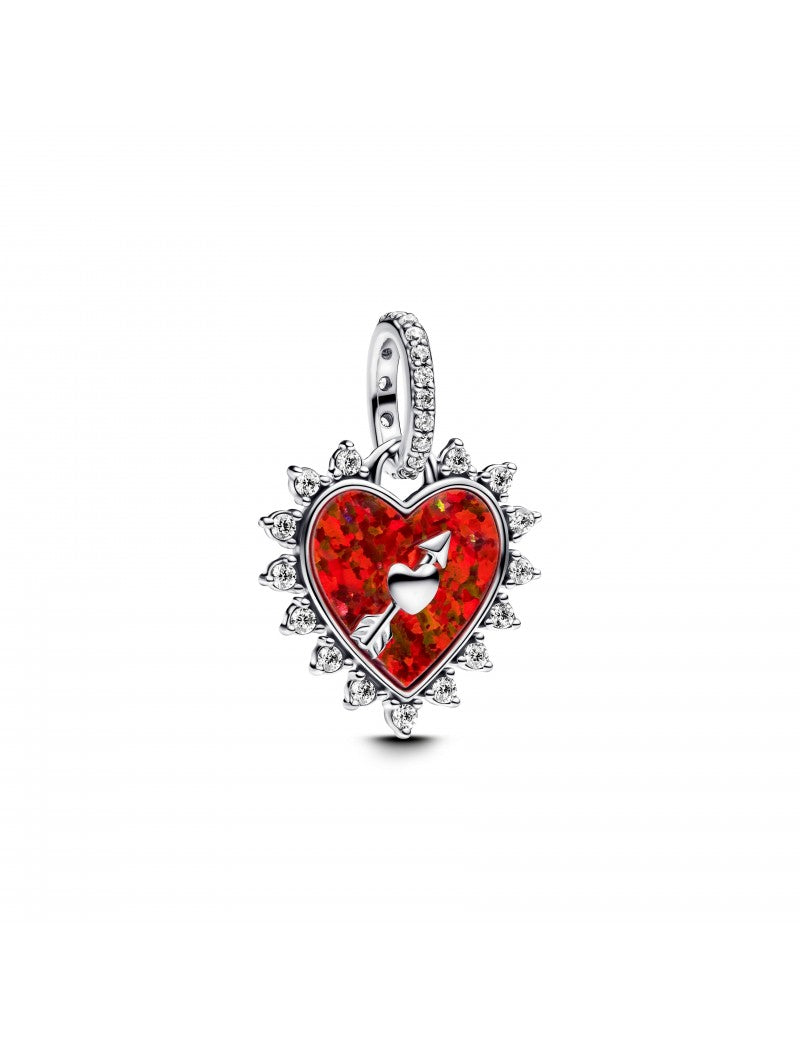 Charm pendant en forme de cœur en forme de flèche tournante