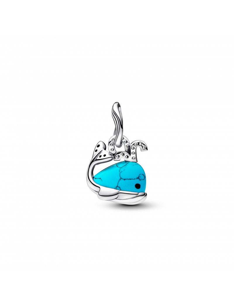 Charm Dangle Baleine de couleur turquoise