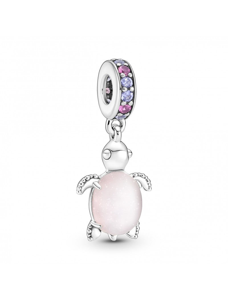 Charm pendentif tortue de mer rose en verre de Murano