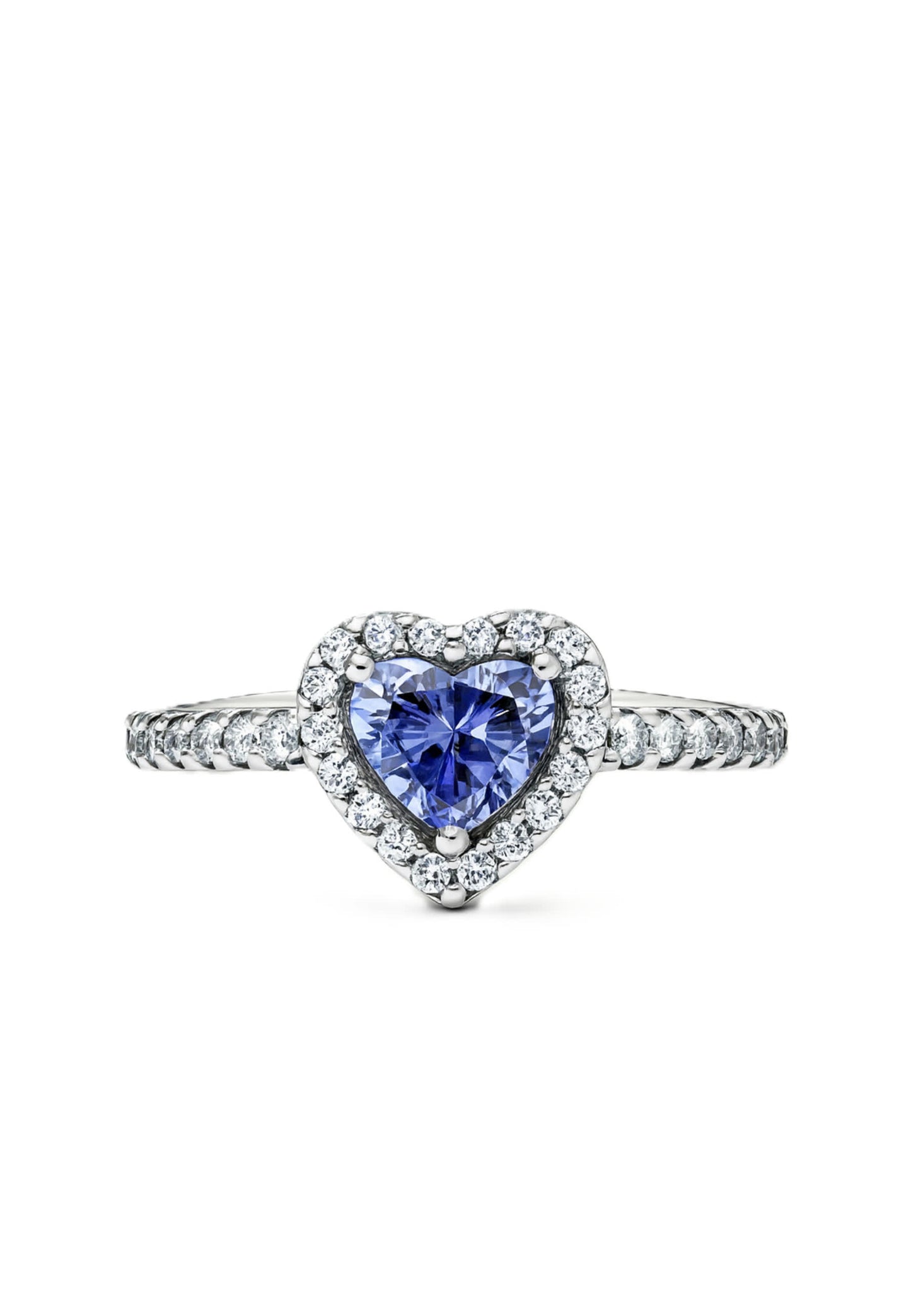 Bague cœur surélevée scintillante