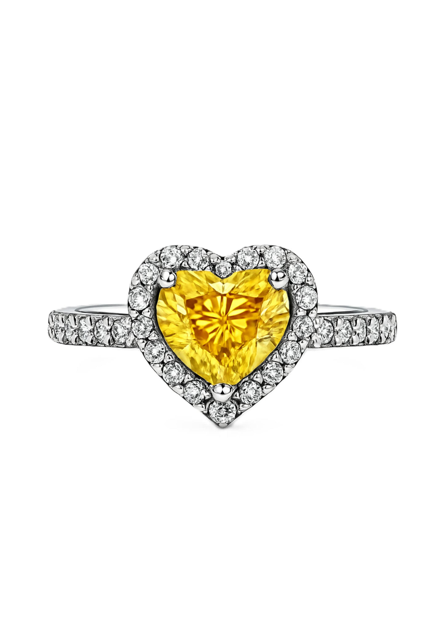 Bague cœur surélevée scintillante