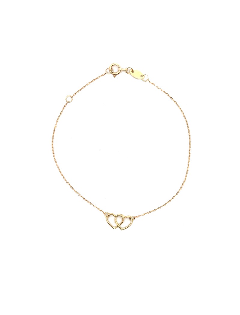 BRACELET OR 9 CARATS - COEUR
