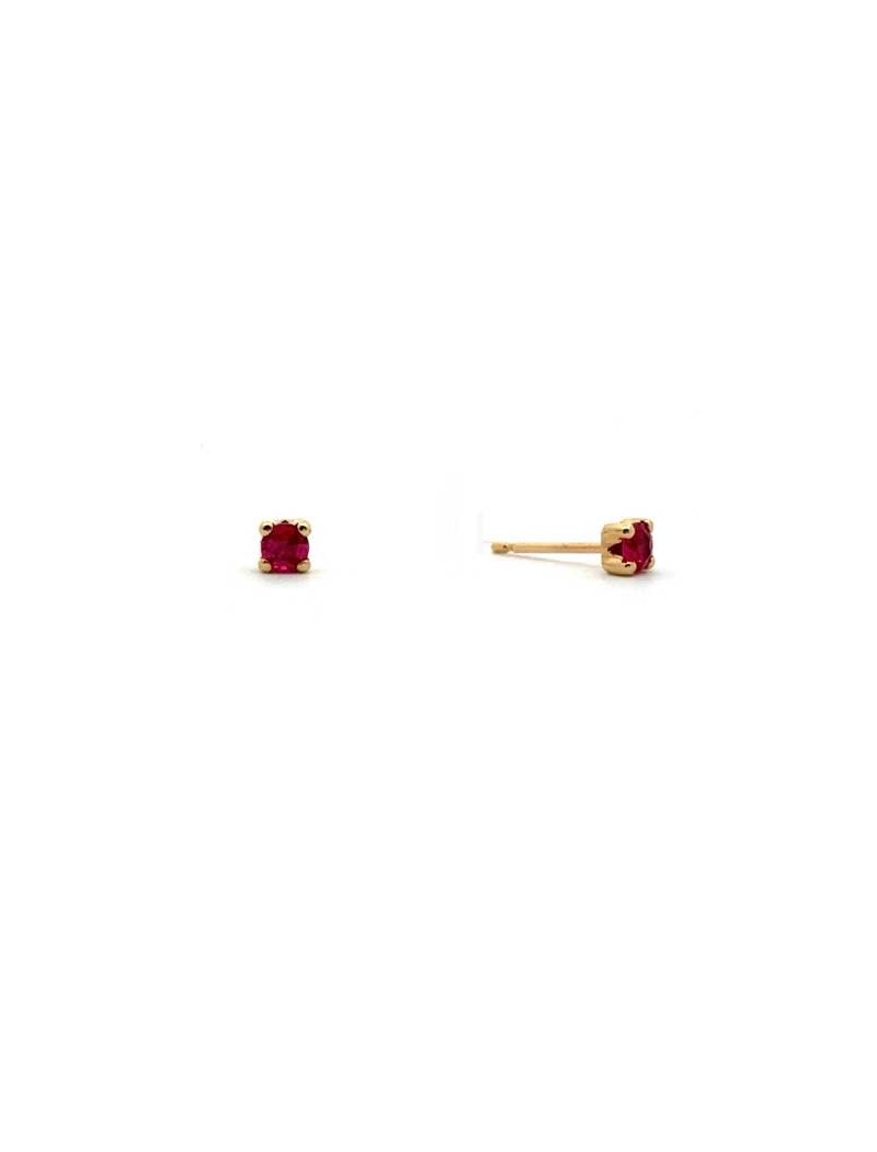 BOUCLES D'OREILLES OR 9 KT - S. RUBIS