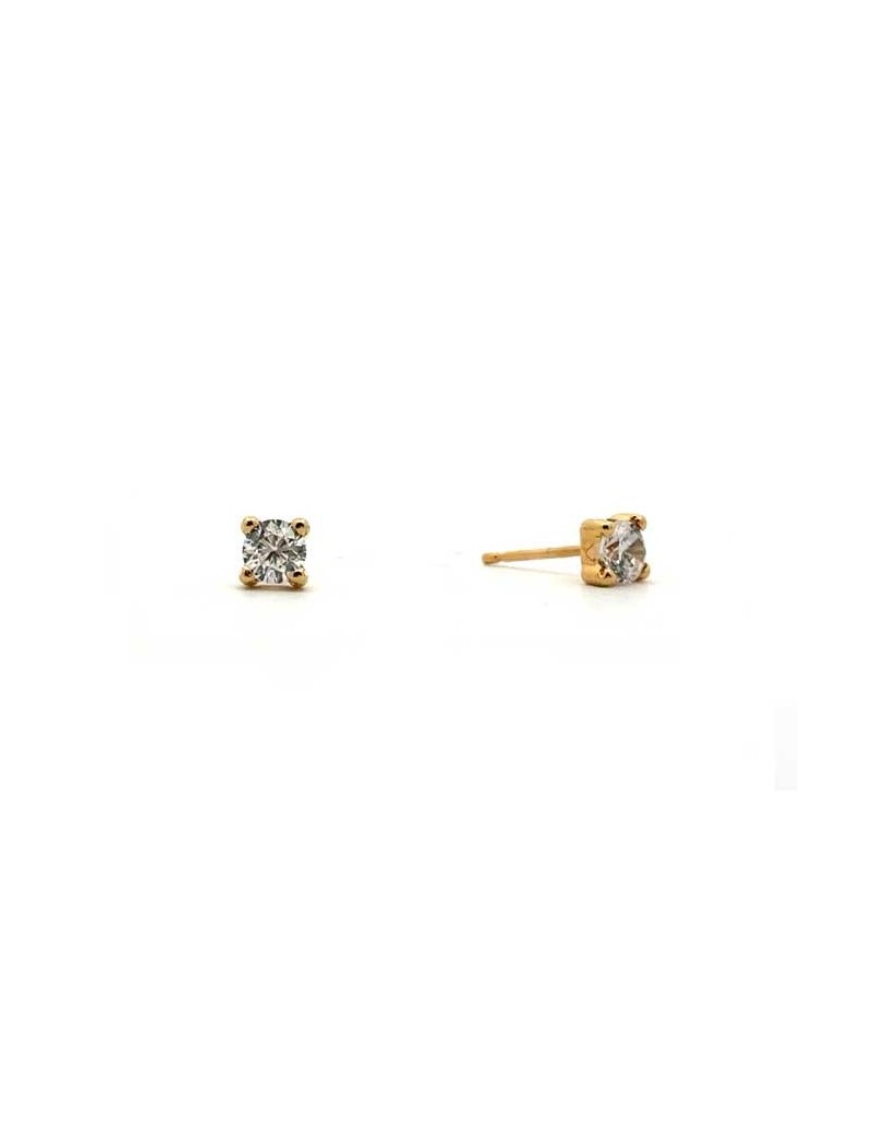 BOUCLES d'OREILLES OR 9 KT - ZIRCONIA