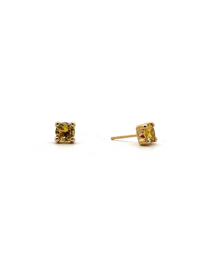BOUCLES D'OREILLES OR 9 KT - S. CITRINE