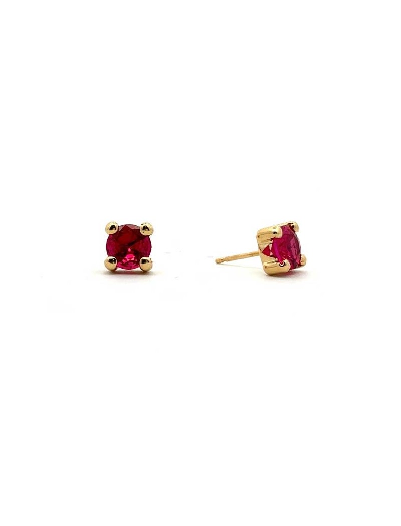 BOUCLES D'OREILLES OR 9 KT - S. RUBIS