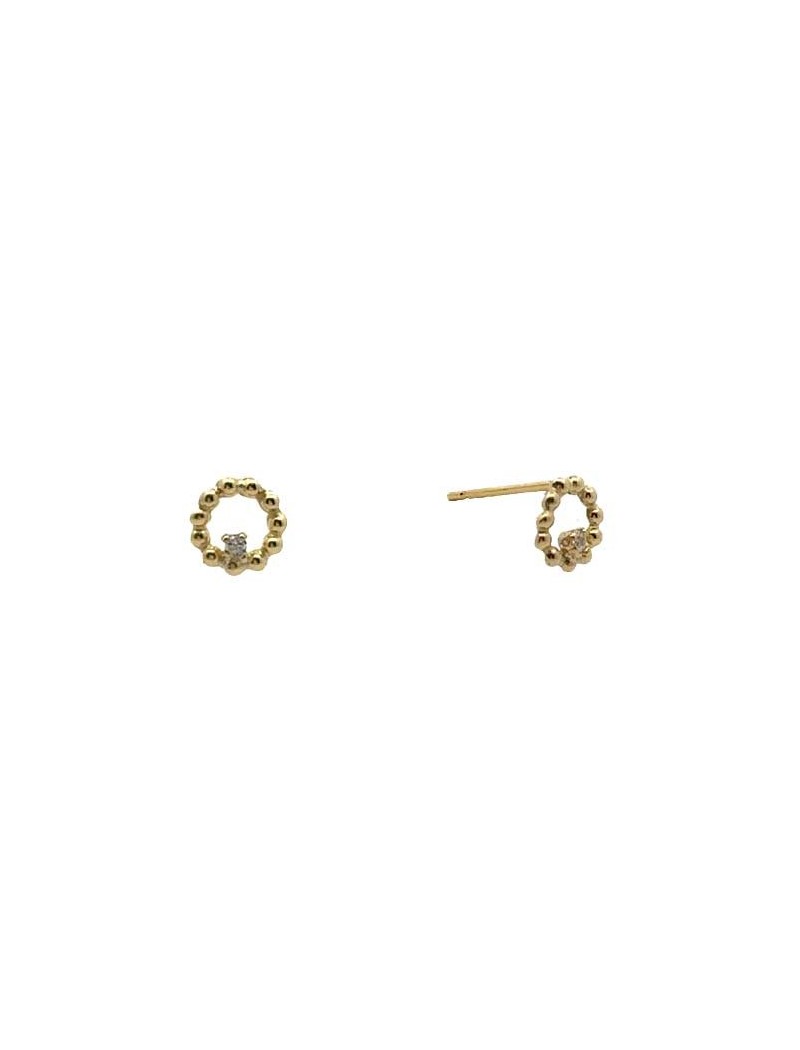 BOUCLES D'OREILLES OR 9 KT - ZIRCONIA
