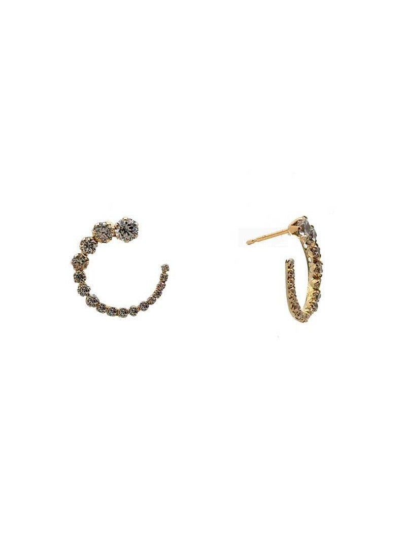 BOUCLES D'OREILLES OR 9 KT - ZIRCONIA