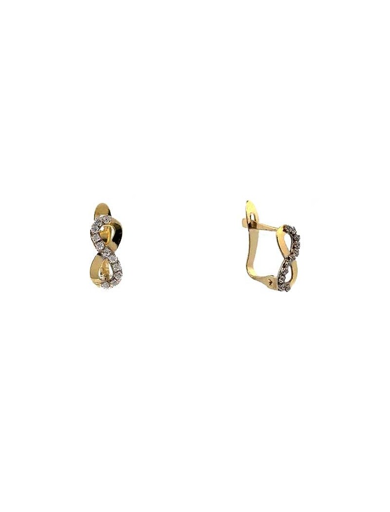 BOUCLES D'OREILLES OR 9 KT - INFINI - ZIRCONIA