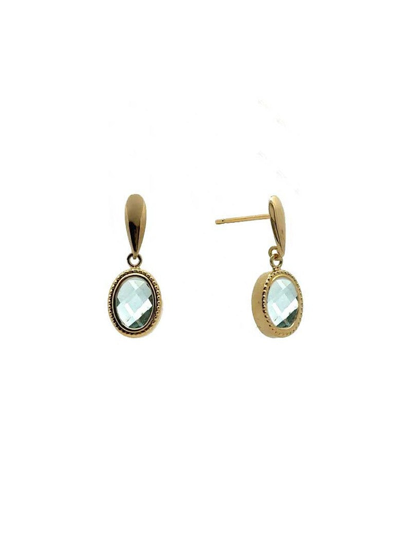 BOUCLES D'OREILLES OR 9 CARATS - TOPAZE NATUREL