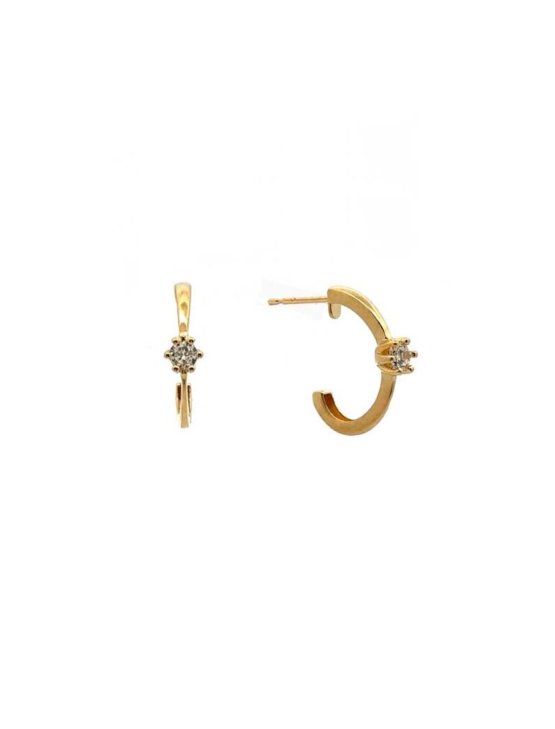 BOUCLES D'OREILLES OR 9 KT - ZIRCONIA
