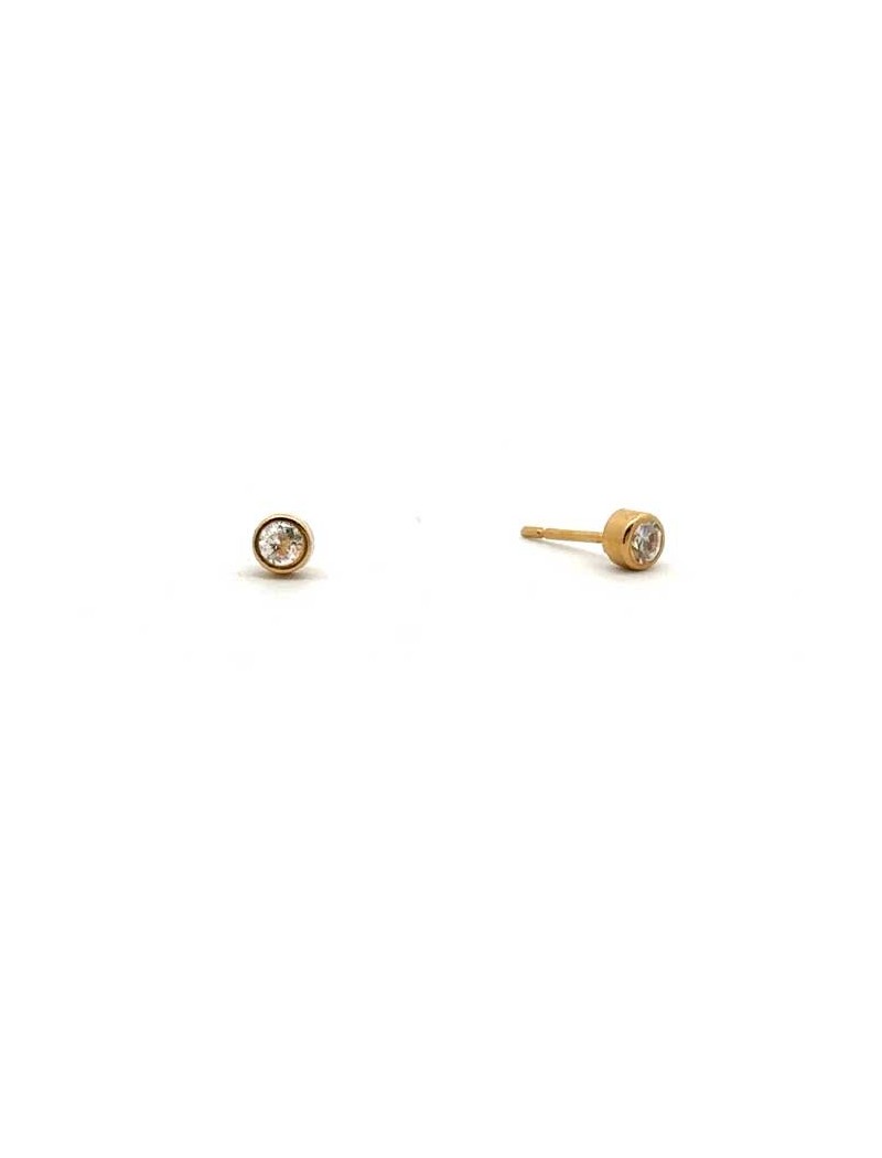 CLOUS D'OREILLES OR 9 KT - ZIRCONIA
