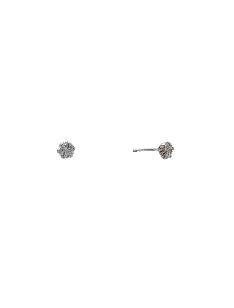 CLOUS d'OREILLES OR BLANC 9 KT - ZIRCONIA