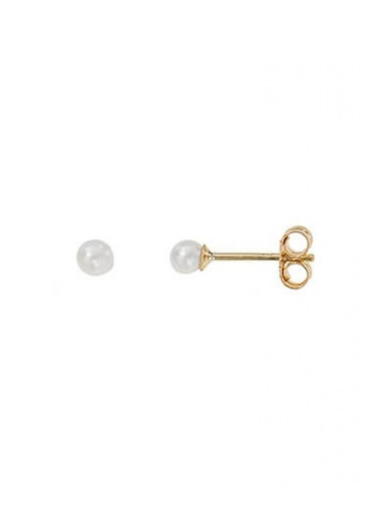BOUCLES d'OREILLES OR 9 KT - PERLE DE CULTURE - 3MM