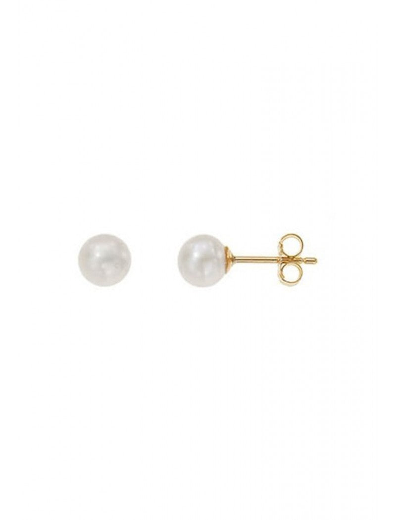BOUCLES d'OREILLES OR 9 KT - PERLE DE CULTURE - 4.90 MM