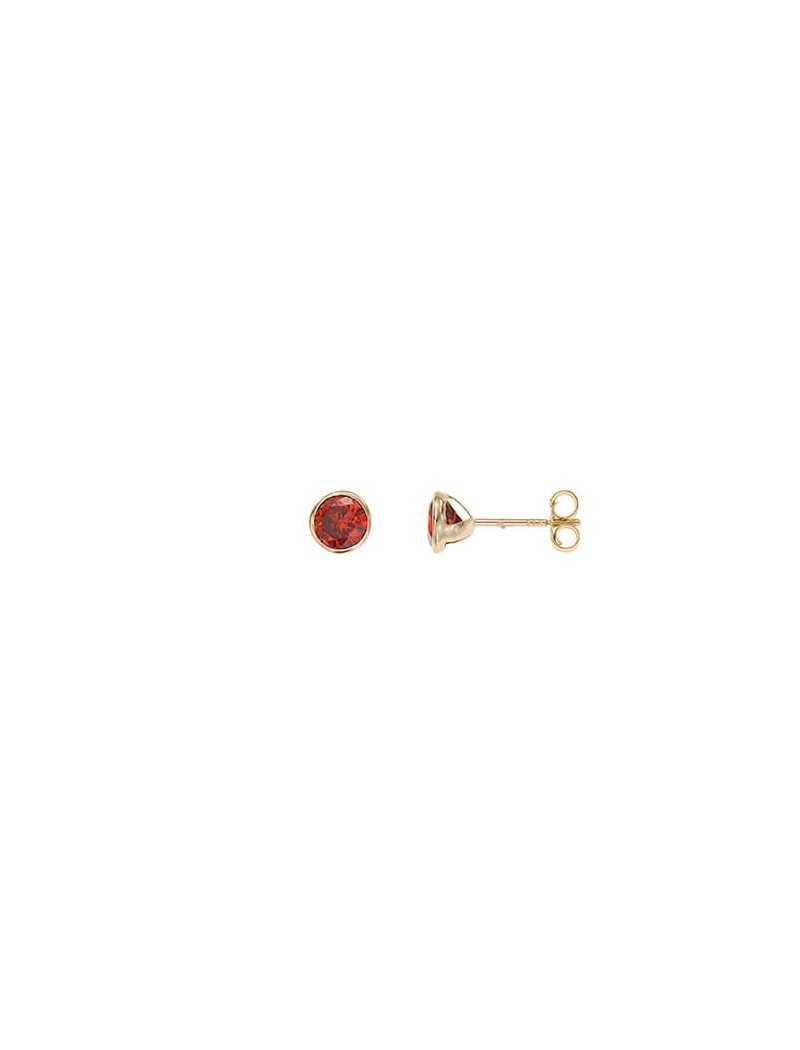 BOUCLES D'OREILLES OR 9 KT - S. RUBIS