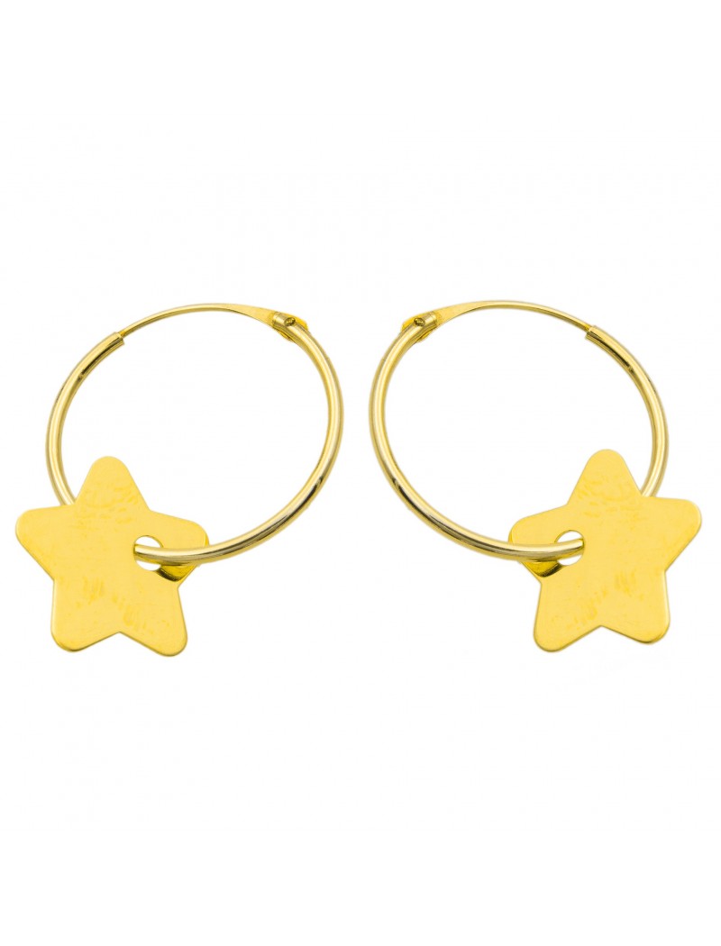 CREOLES OR 9 KT - ETOILE - 13 MM