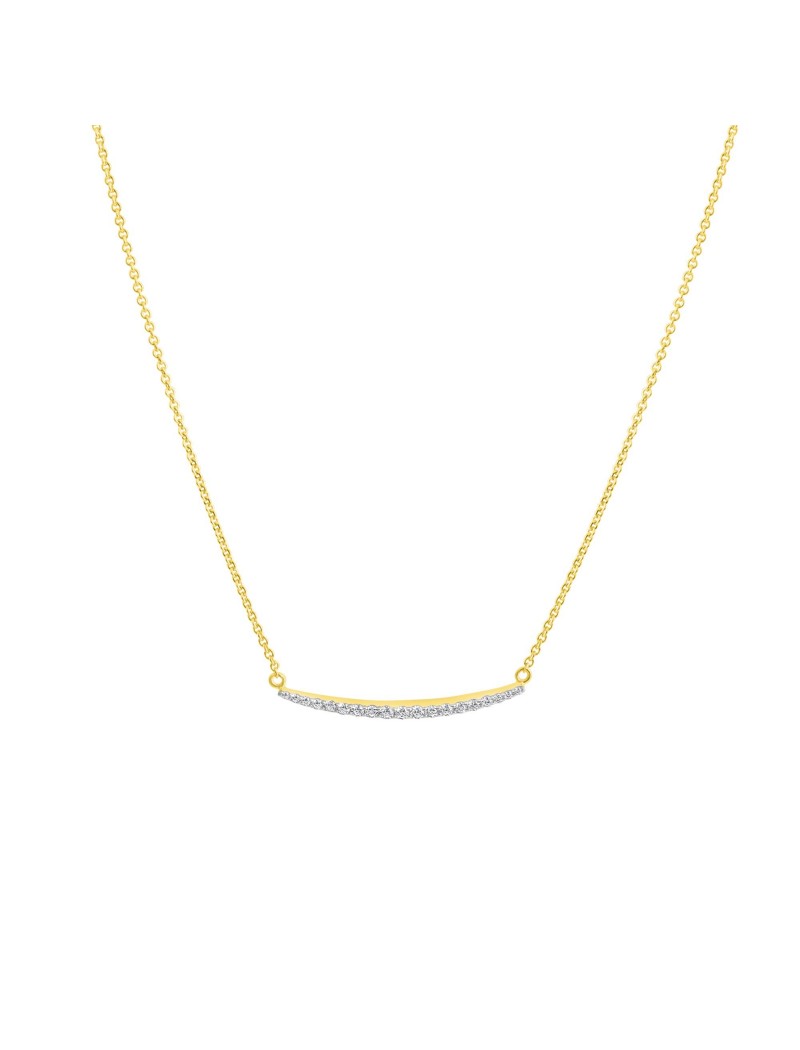 COLLIER OR 9 KT - BICOLORE - ZIRCONIA - 42+3 CM