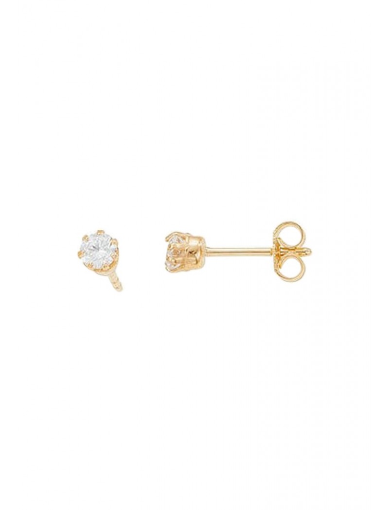 BOUCLES D'OREILLES OR 9 KT - ZIRCONIA