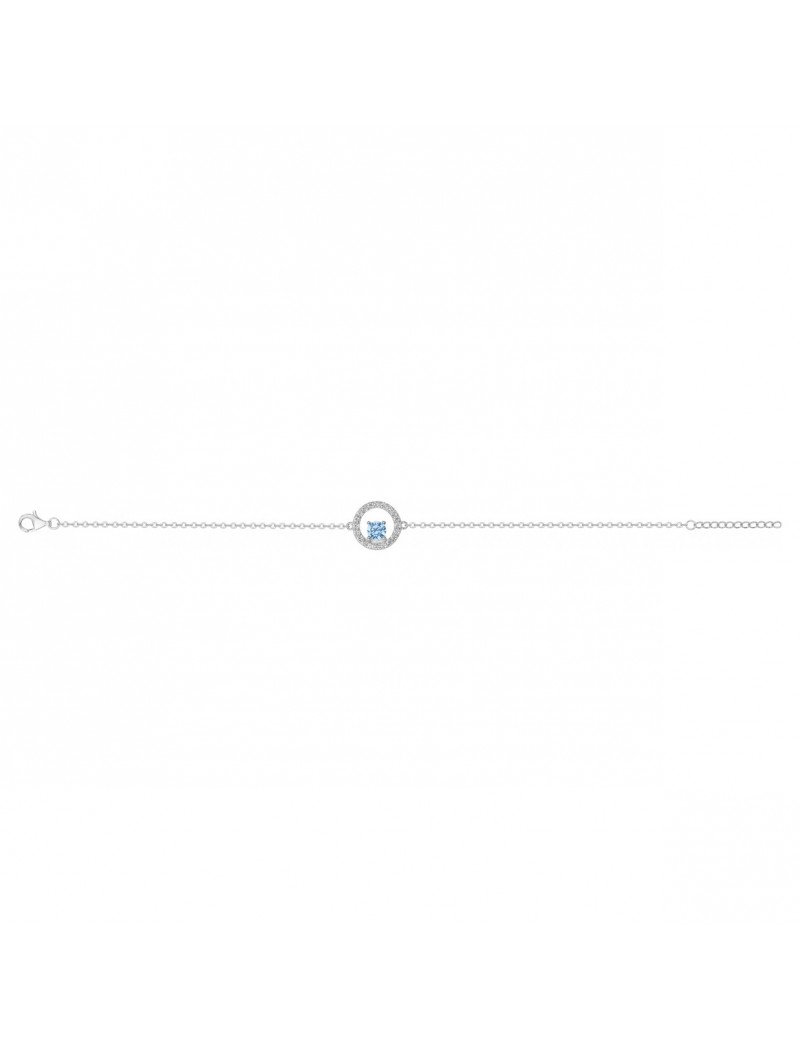 BRACELET ARGENT RHODIE - TOPAZE SYNTHETIQUE - ZIRCONIA