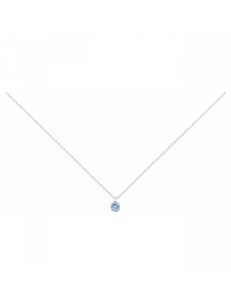 COLLIER ARGENT RHODIE - TOPAZE SYNTHETIQUE