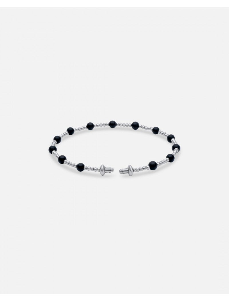 BRACELET TRAVIATA ONYX ACIER