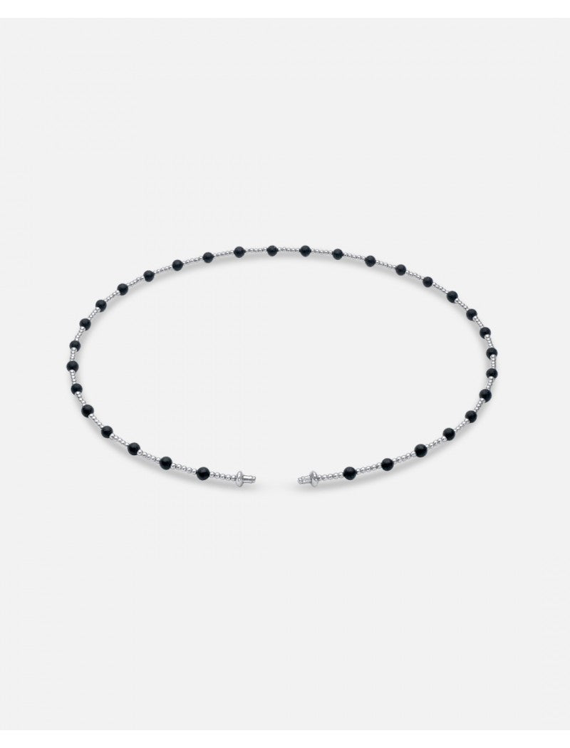 COLLIER TRAVIATA ONYX ACIER