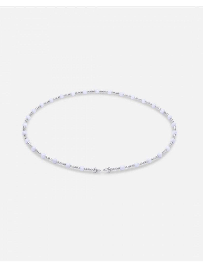 COLLIER TRAVIATA CALCEDOINE ACIER