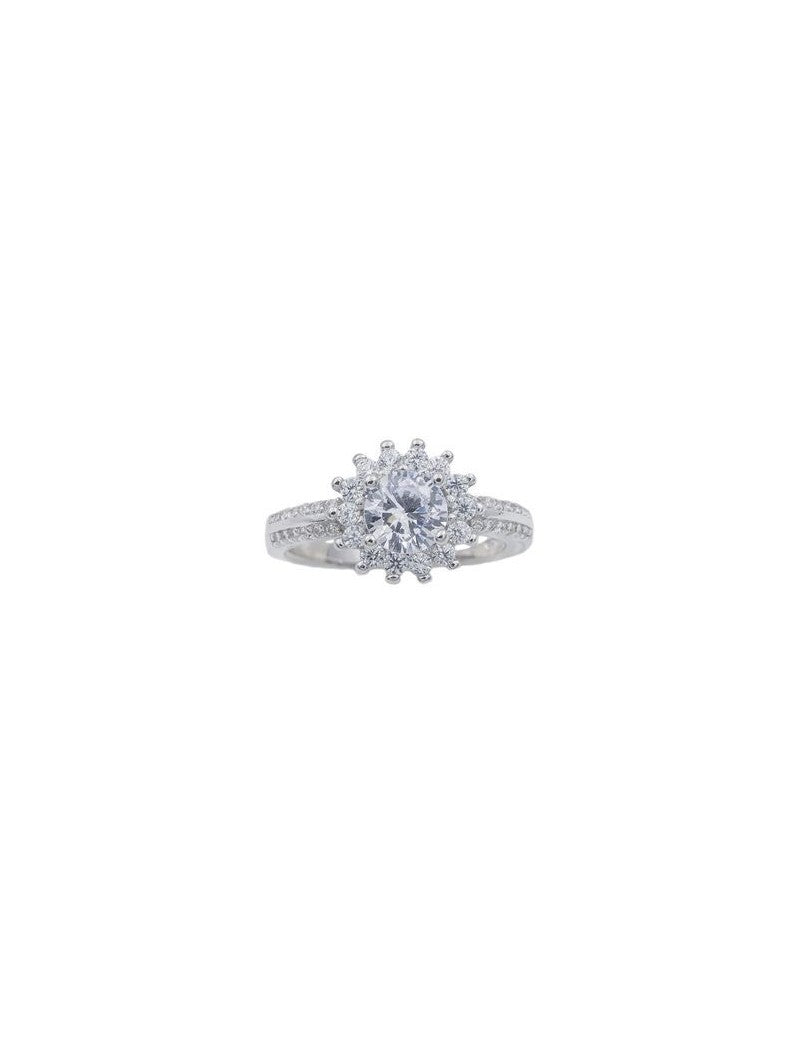 BAGUE ARGENT RHODIE - ZIRCONIA
