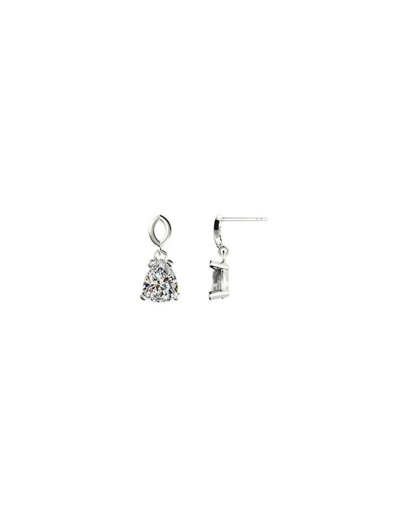 BOUCLES d'OREILLES ARGENT RHODIE - ZIRCONIA
