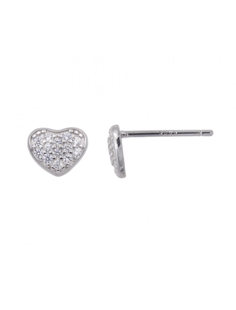 BOUCLES d'OREILLES ARGENT - COEUR - ZIRCONIA