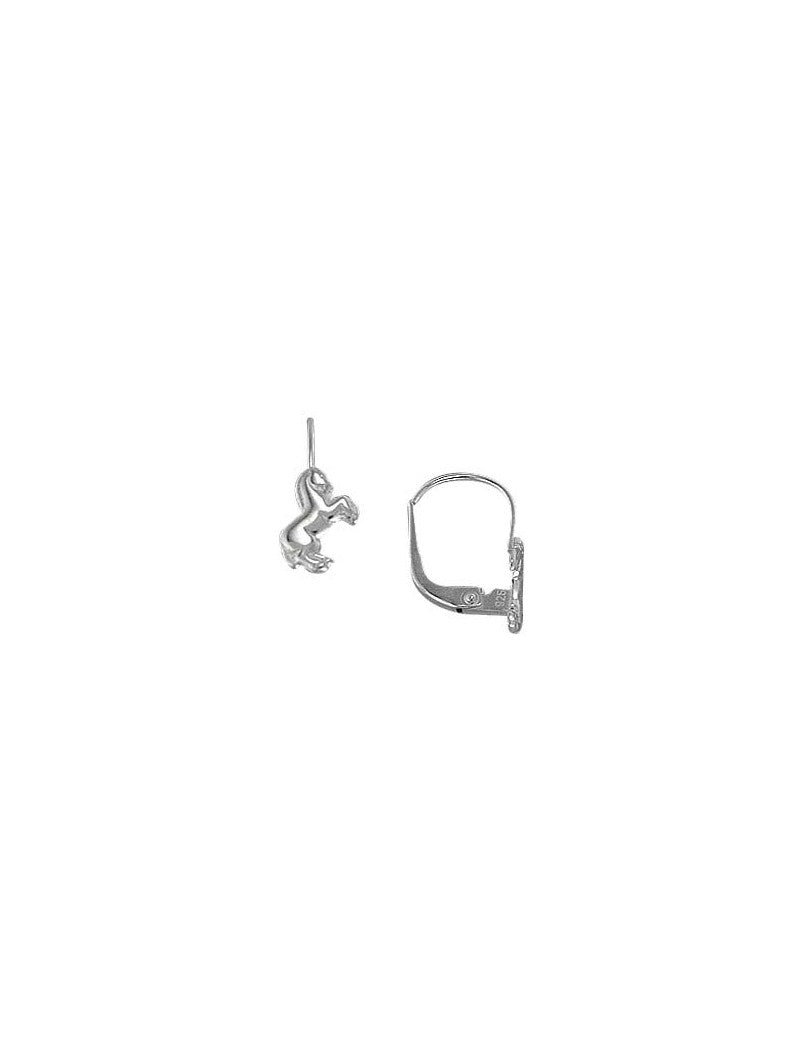 BOUCLES D'OREILLES ARGENT RHODIE - PENDANTE - CHEVAL