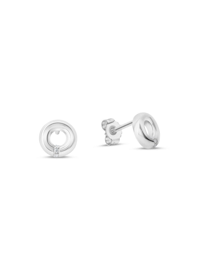 BOUCLES D'OREILLES ARGENT RHODIE - ZIRCONIA