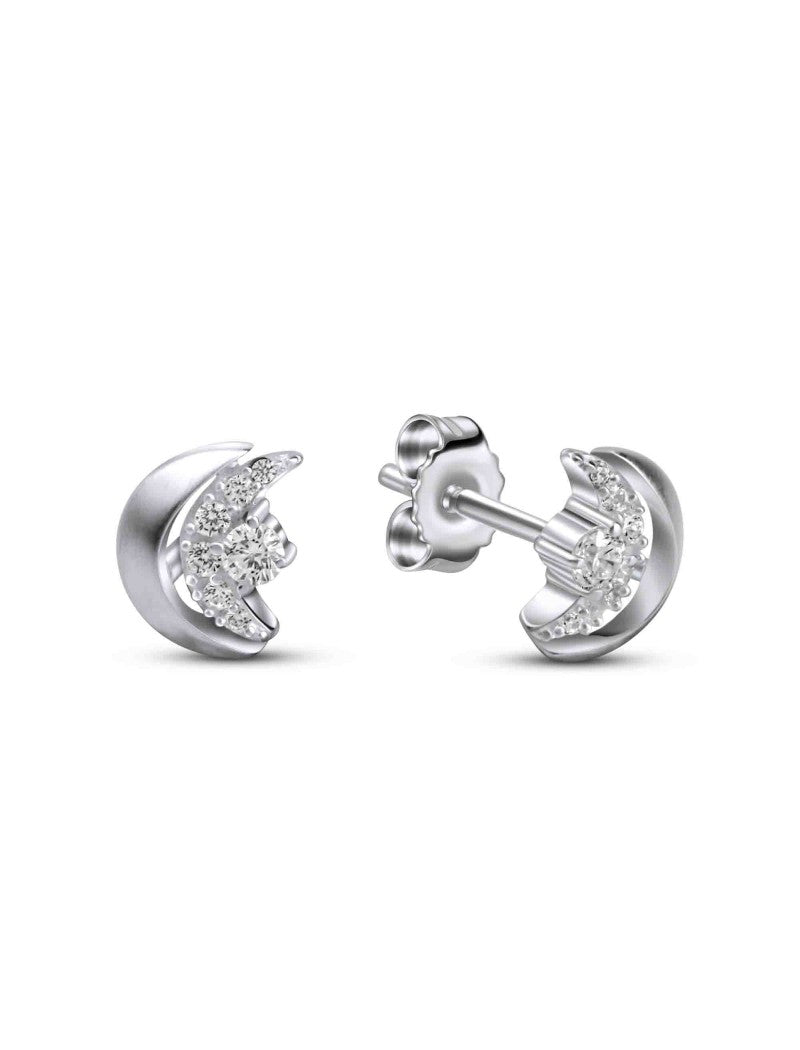 BOUCLES D'OREILLES ARGENT RHODIE - ZIRCONIA